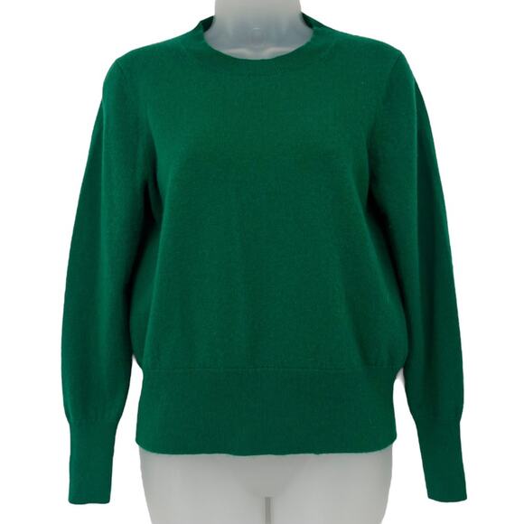 J. CREW 100% Cashmere Relaxed Crewneck Sweater Emerald Kelly Green Soft Small - Picture 5 of 9